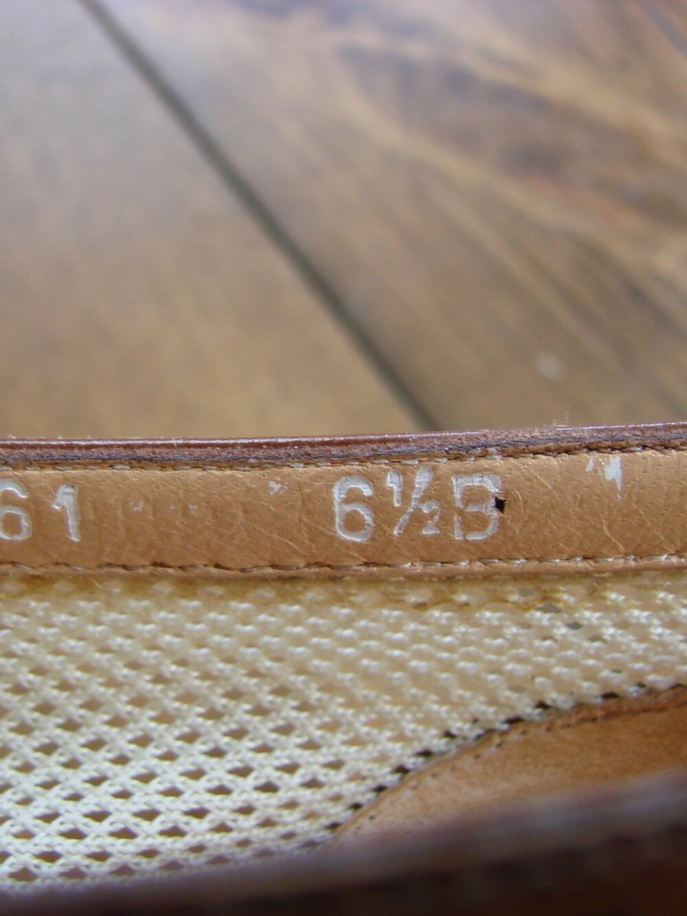 Ralph Lauren Leather Ballet Flat Brown Cream Mesh Flats Loafers Wingtip Size 6.5 - Picture 3 of 15
